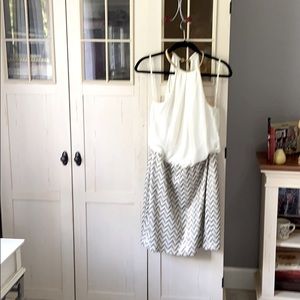 Shimmer Gold/While party or special night dress